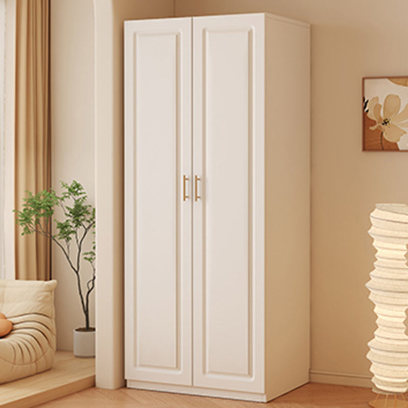 Interior Design White And Wood - Lemari Pakaian Putih Krim Aksen Nordik