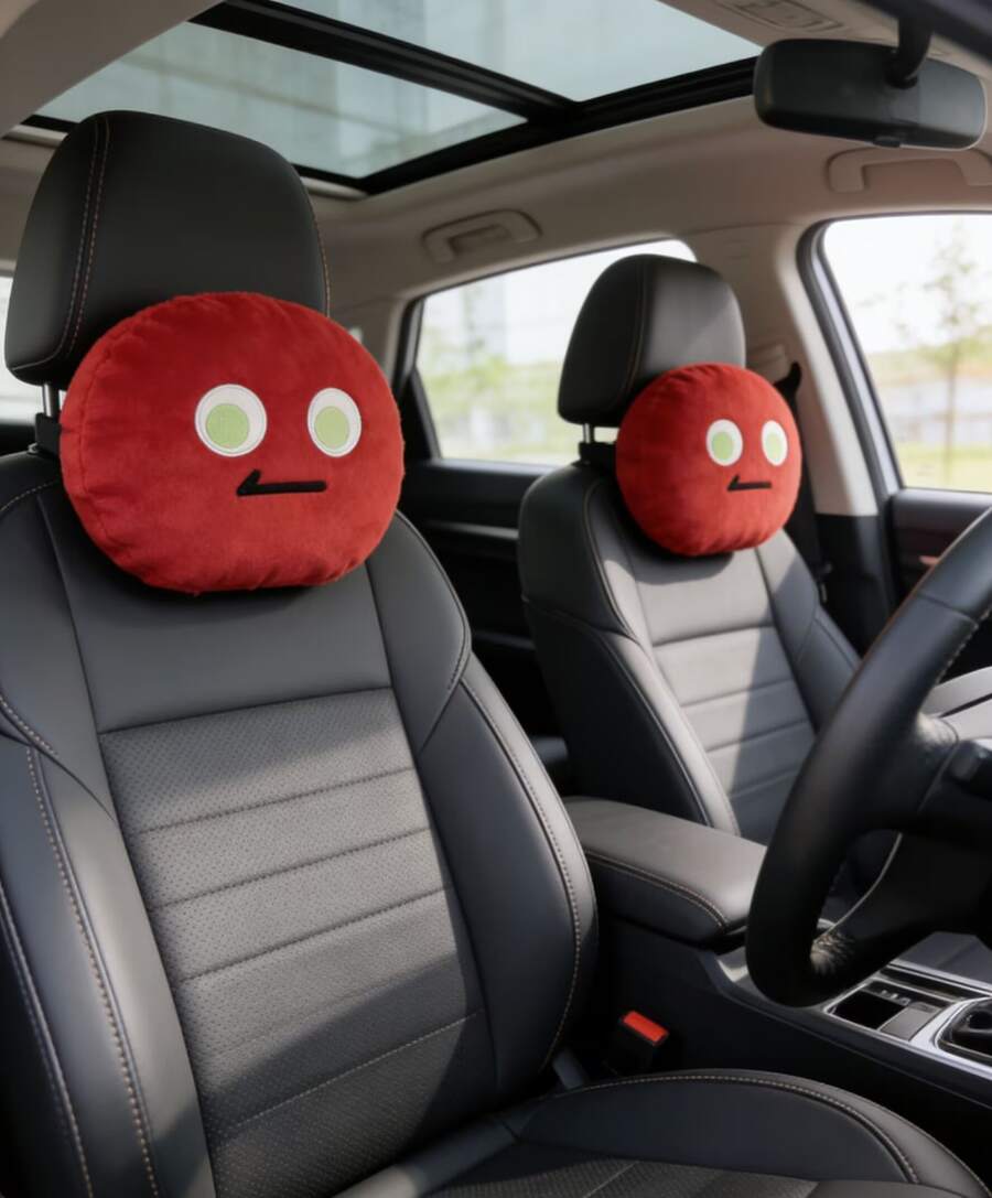 Interior Design Emoji - 1 buah bantalan sandaran kepala mobil