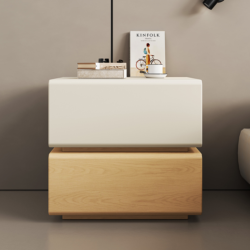 Interior Design White And Wood - Meja Samping Tempat Tidur Putih Interior