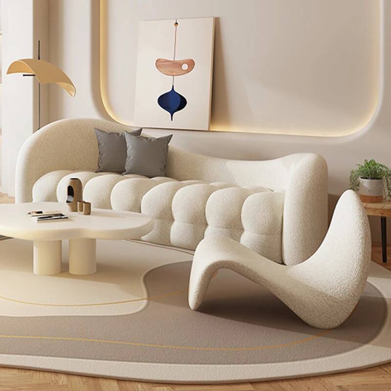 Sofa Ruang Tamu Putih Krem Mod - Interior Design White And Wood ulasan dan harga
