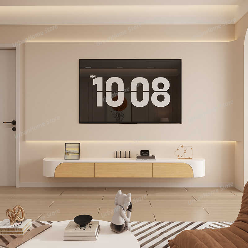 Lemari TV Putih untuk Kamar Ti - Interior Design White And Wood ulasan dan harga
